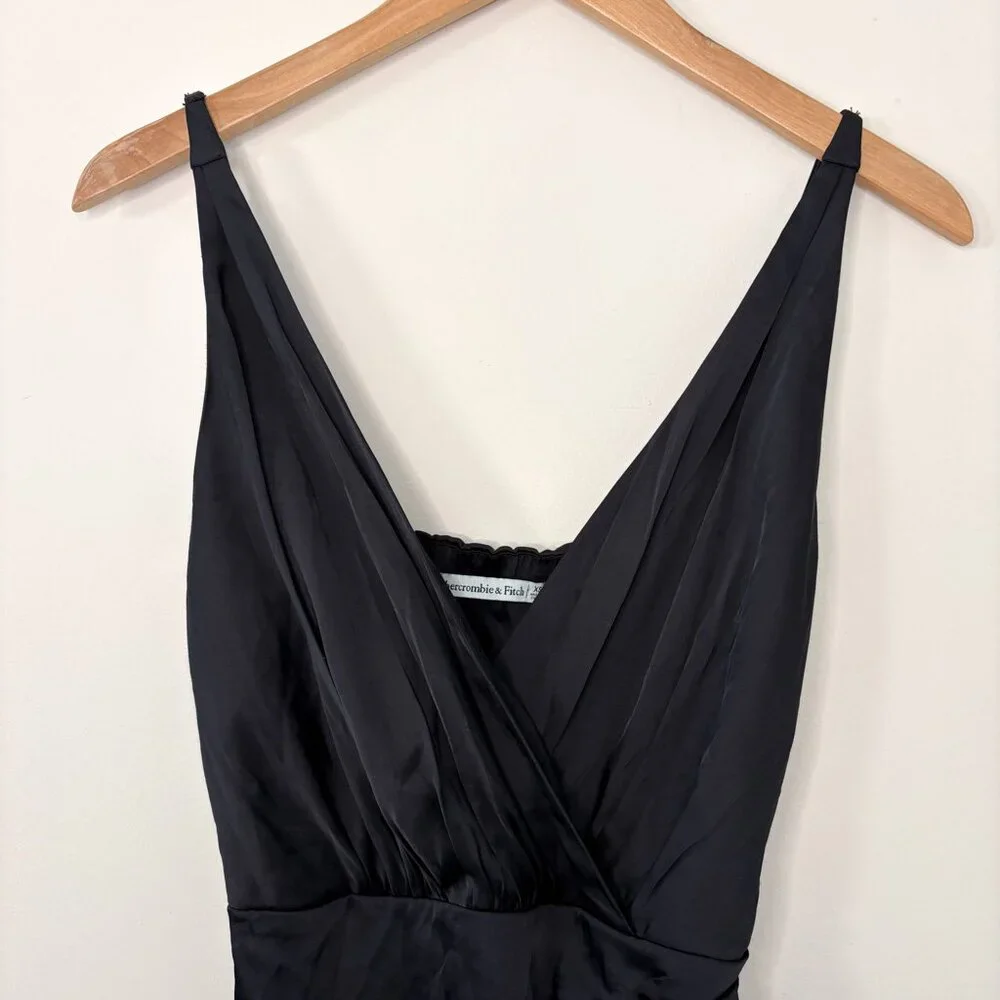 Abercrombie & Fitch Black Maxi Wrap Slip Dress